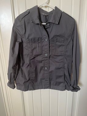Women’s Gray Utility Button-Up Jacket